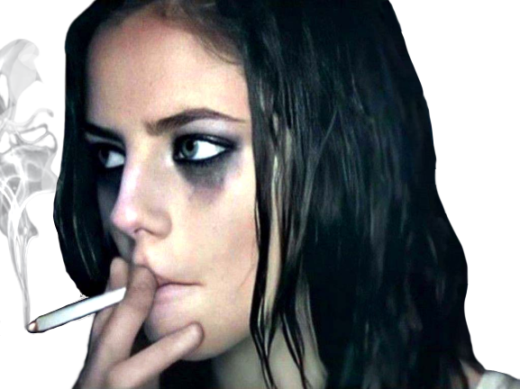 kaya scodelario actrice smoke cigarette fume dark maquillage