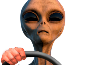 alien roule voiture