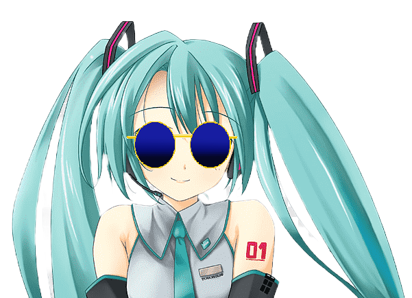 miku lunettes bleu