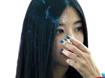 asiatique smoke cigarette fille fume