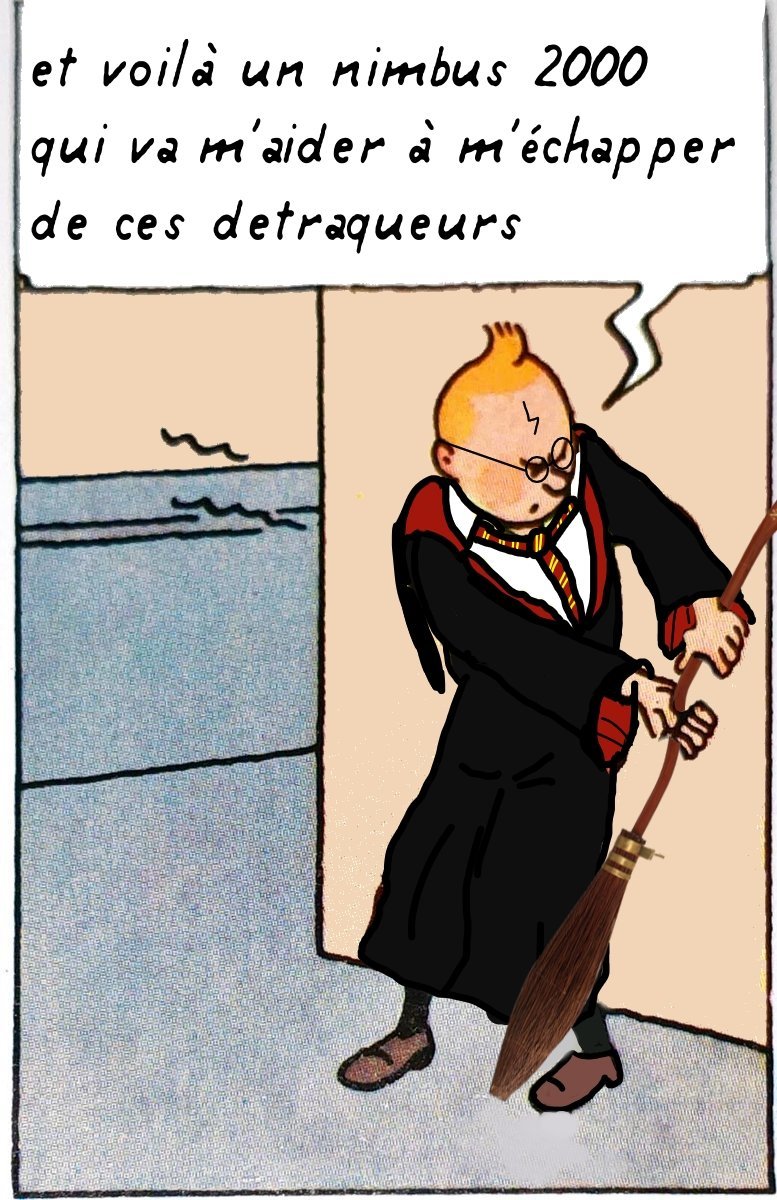 Sticker de pipeenbois sur tintin bd comics aventure harry potter magie  paint backrooms film trans lgbt sorcieres magique