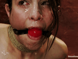 face brune gag ballgag kink cum facial