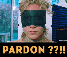 censure bondage censored blondfold pardon surprise
