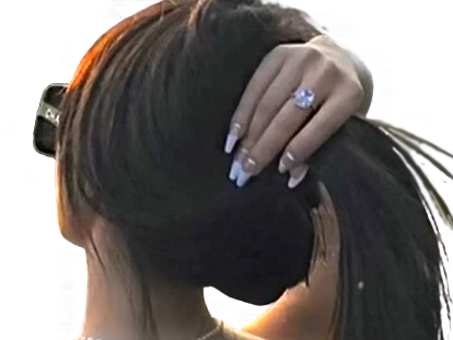 asiatique lunettes soleil cheveux main dos