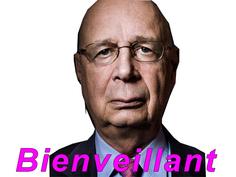 Sticker klaus schwab bienveillant nom agenda golem not ready par MarchandDeTapis