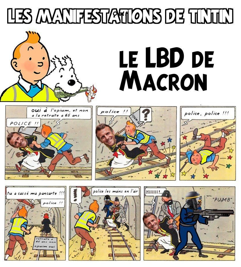 tintin macron politique gilets jaunes paint risitas bd comics