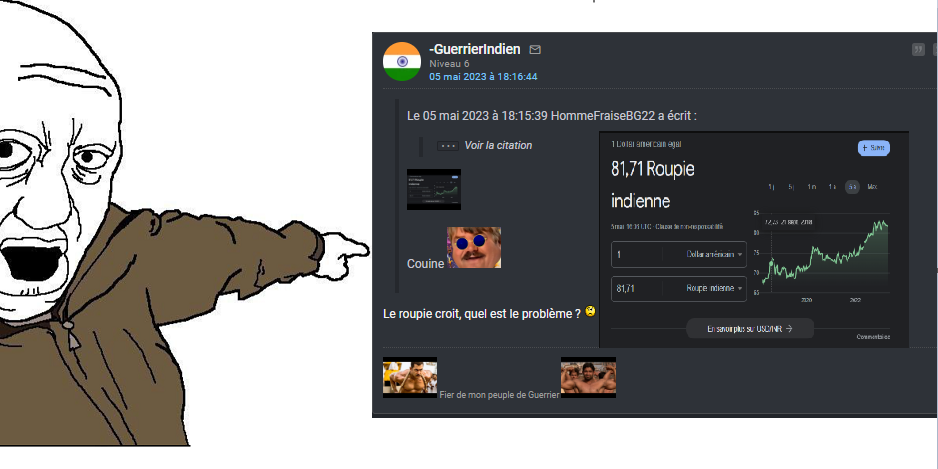guerrierindien guerrier indien inde courbe roupie dollar idiot bete triso caca troll mcclure trollmcclure gange