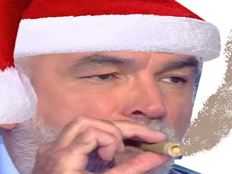 Sticker pascal praud noel bonnet cigare smoke par LeChauveDamazon