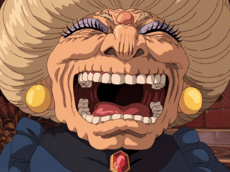 lol mdr rire yubaba vieille ghibli sorciere chihiro miyazaki mamie voyage anime brigitte