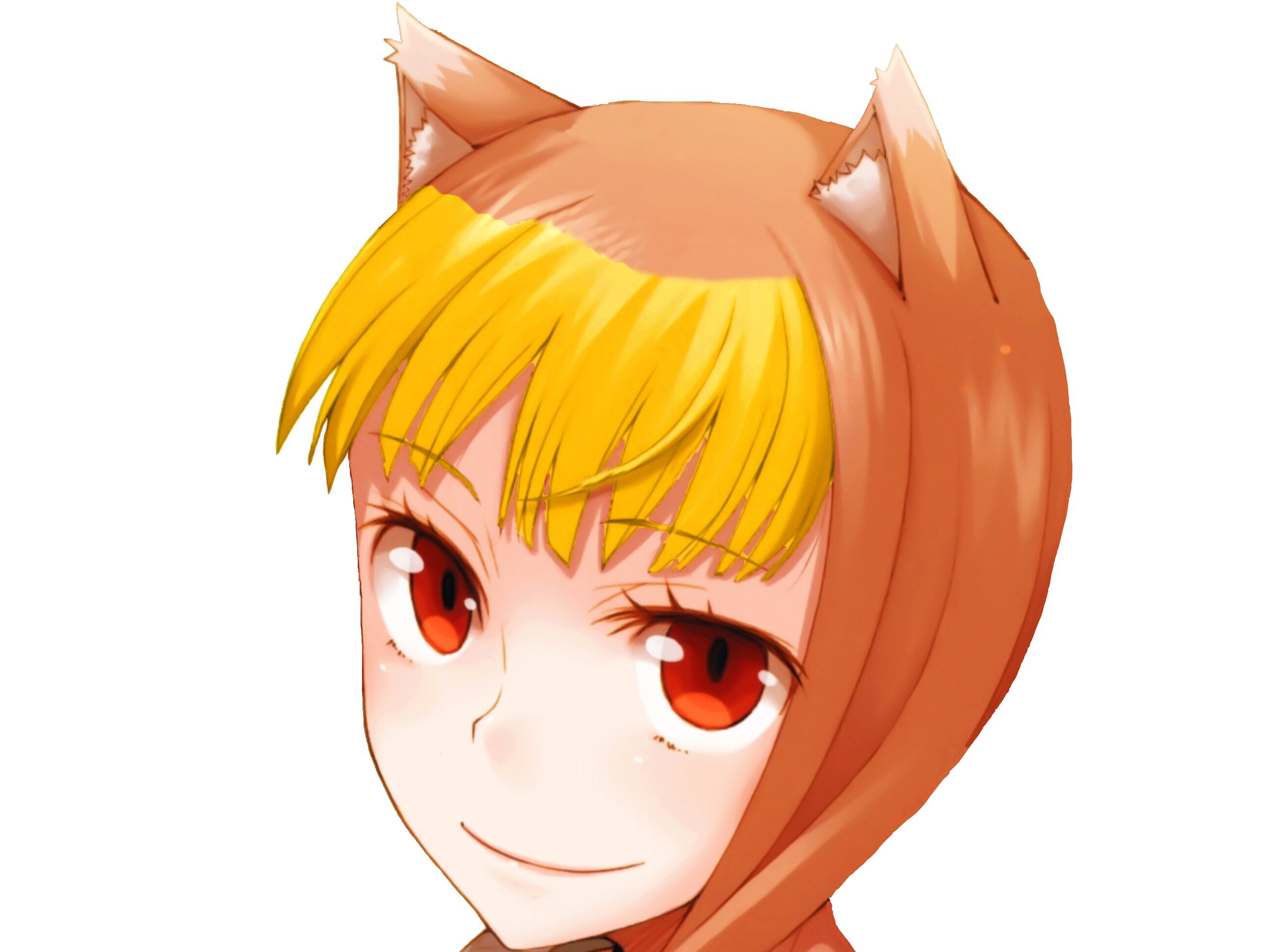 holo spice and wolf meches blondes sourire