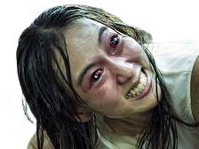 zombie folle asiatique fille contente rage jubilation