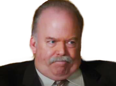 gros employe bureau moqueur moustache juge