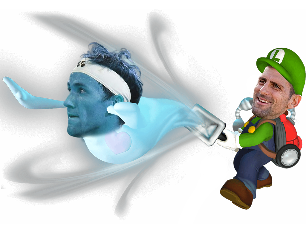 novak djokovic casper ruud fantome roland garros rg luigi mansion aspire ghost busters tennis