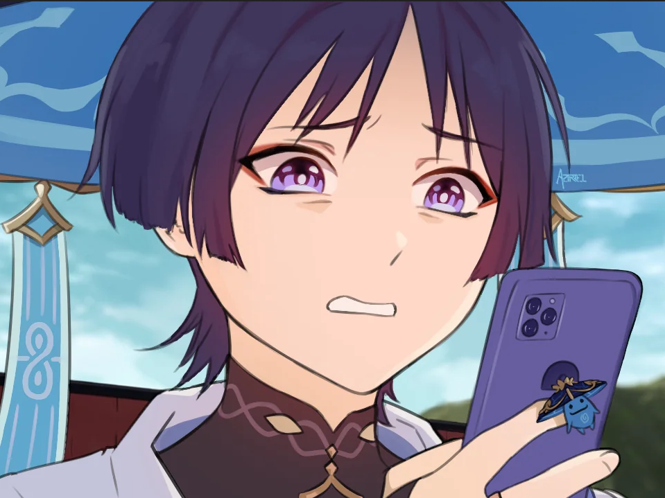 scaramouche scara fatui nomade genshin impact mihoyo hoyoverse choque smartphone depite juge flolem