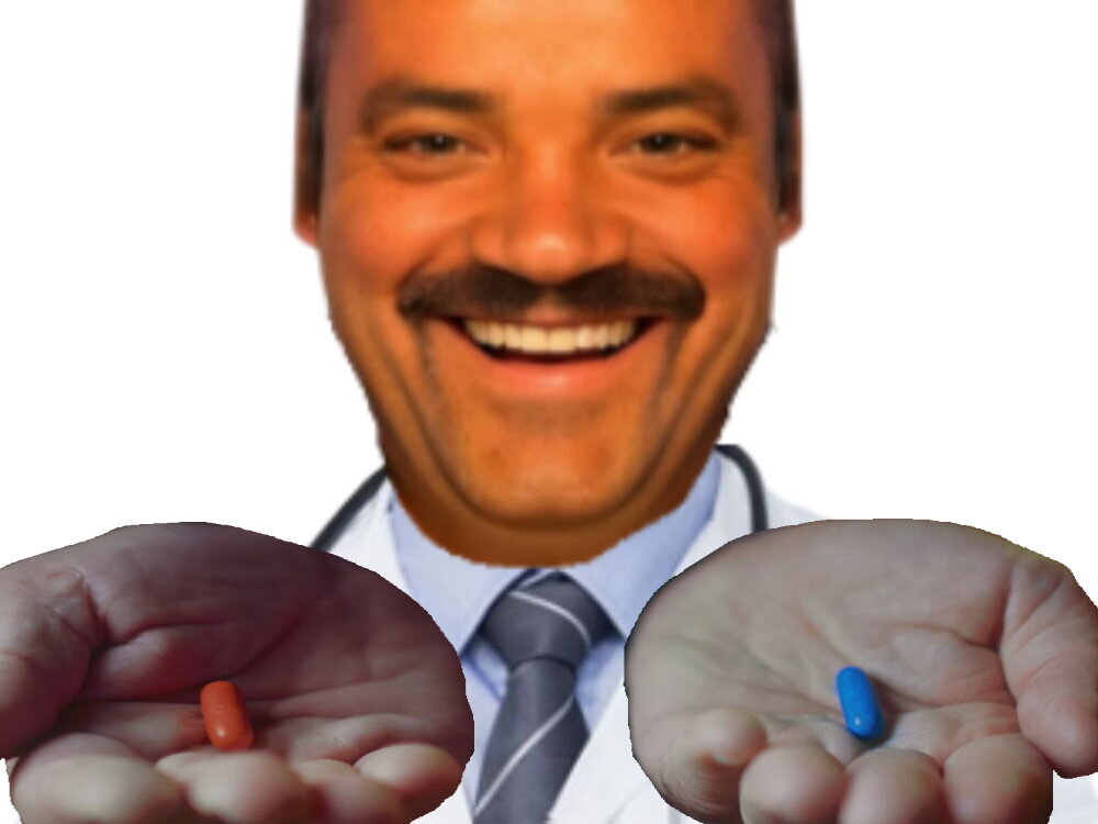 medecin risitas bluepill redpill pillule golem selection big smile sourire