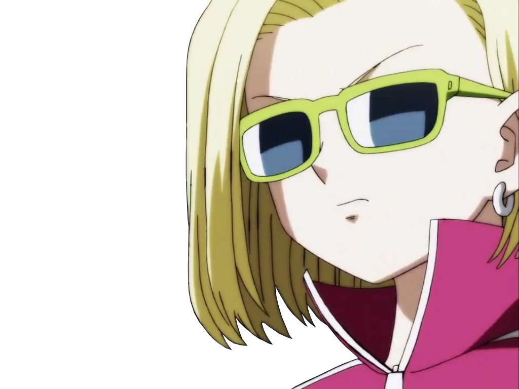 dragonball dbs c-18 c18 lunettes noires sunglasses serieux grave cool badass cavachier tinnova