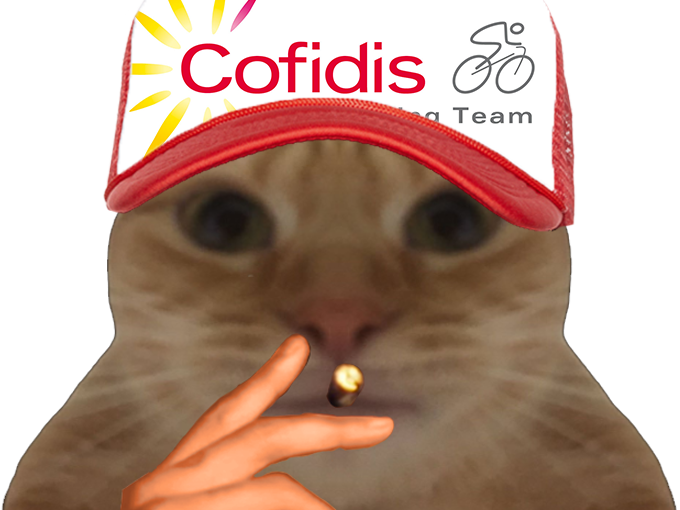 chat casquette cigarette cofidis velo cyclisme victor lafay guillaume martin bryan coquard cycliste