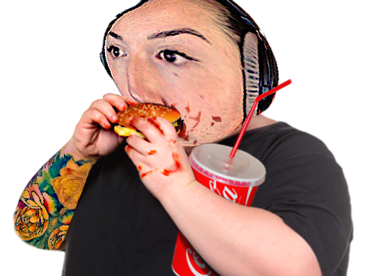 10 twitch femme fille ent burger macdo magdo coca cola tatouage gros obese bouffe manger