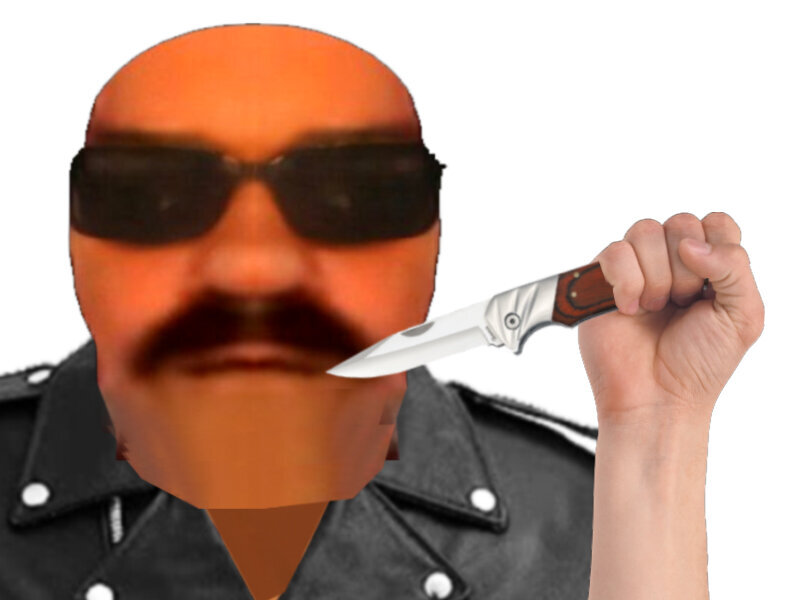 blouson noir thug voyoux lunette de soleil couteau couteaux knife arme risitas