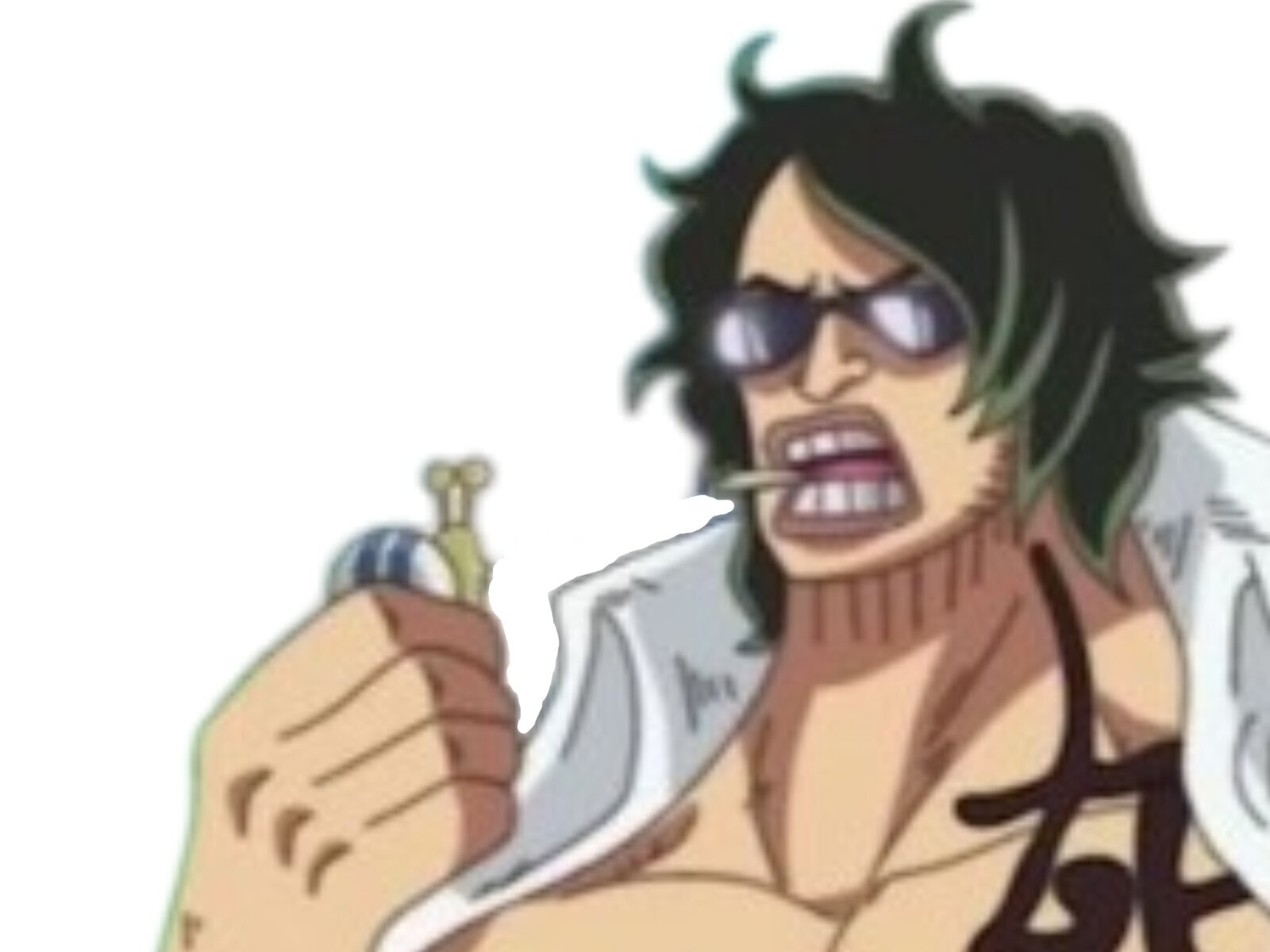 one piece amiral marine ryokugyu aramaki taureau vert greenbull fruit foret plante