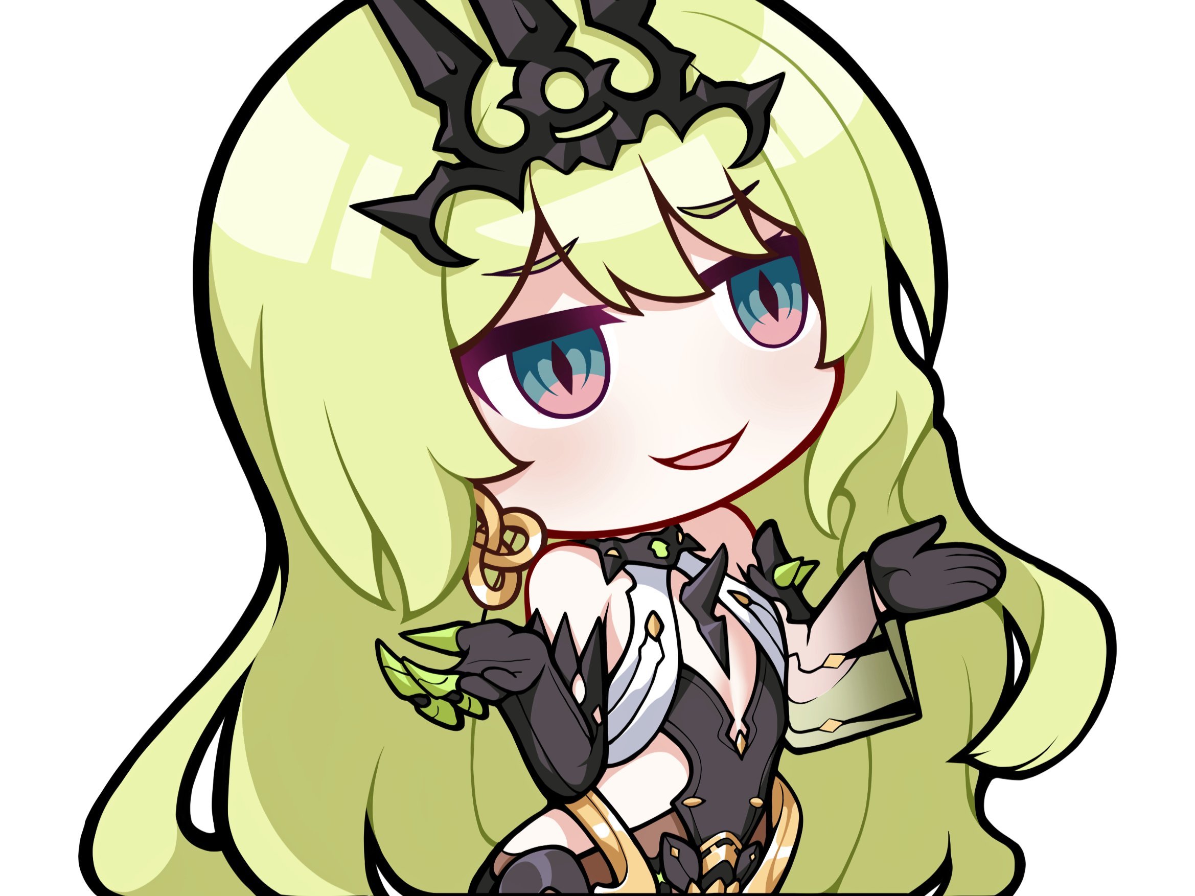 honkai impact 3rd mobius leve bras tant pis mince sourire dommage chibi smol serpent