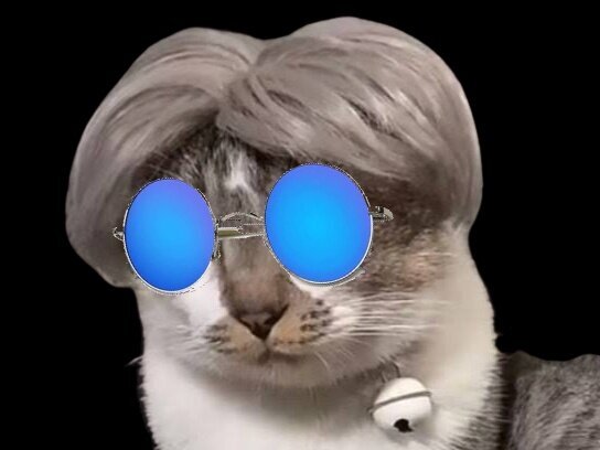 Sticker de ToocoCla sur chat lunette perruque gris bleu pill boue beam