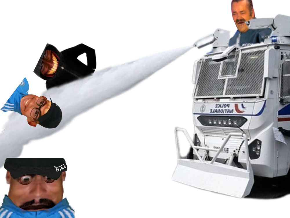 risitas aya gilbert police policier gendarme nationale municipale camion blinde canon eau wesh jeune racaille