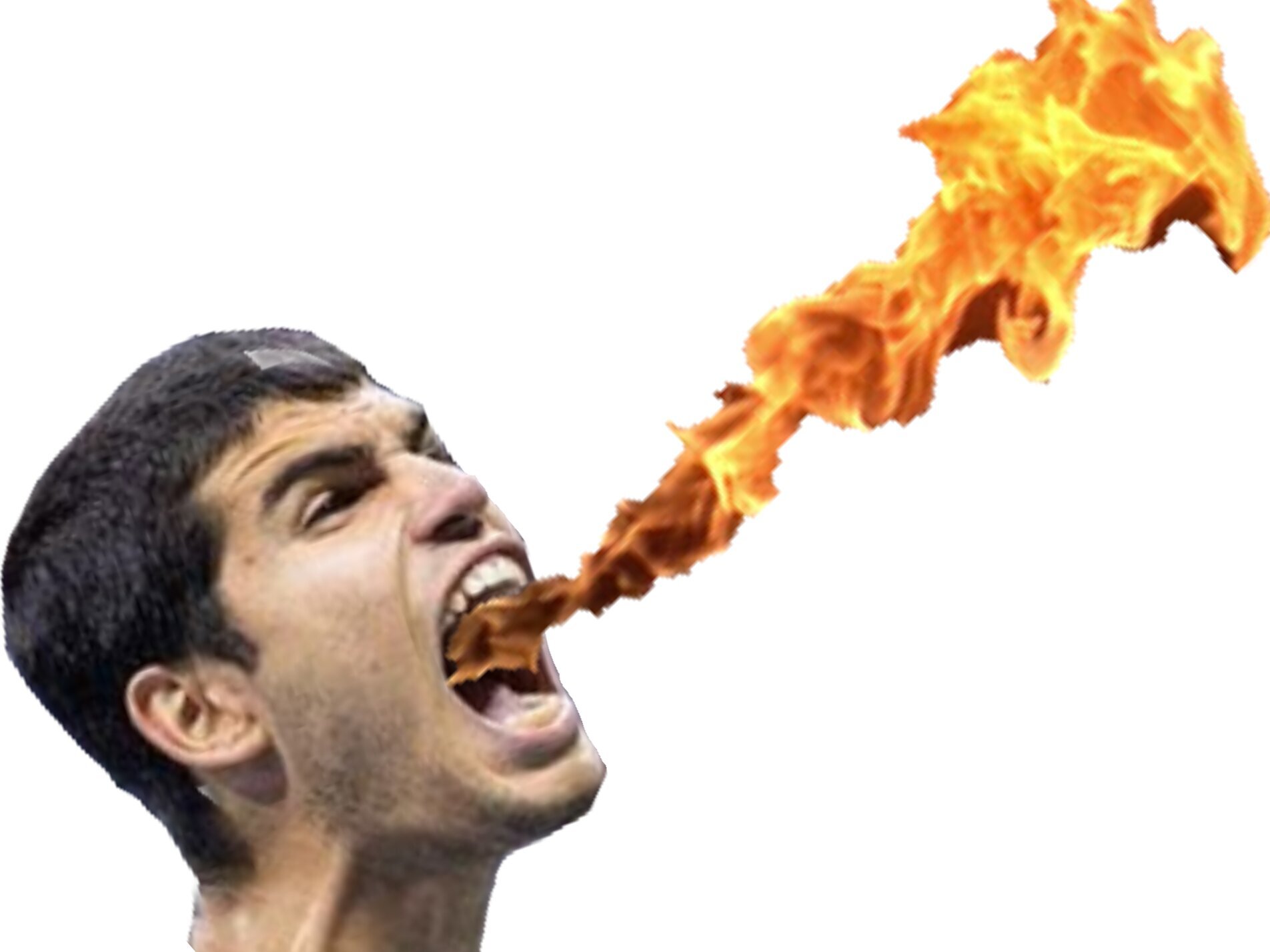 carlos alcaraz rage alcarage crie colere tennis wimbledon lance flammes feu