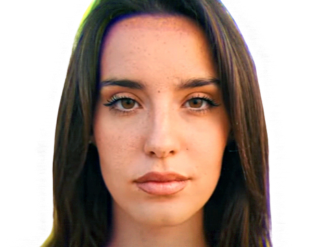 fille brune regard froide