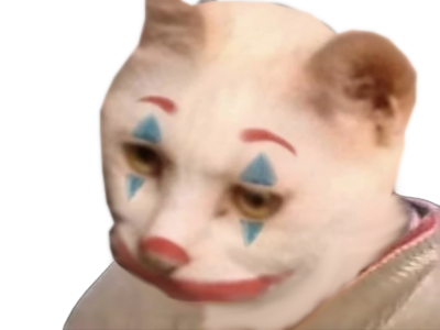 chat clown blanc depressif depression melancolique songeur penser pense triste maquillage joker
