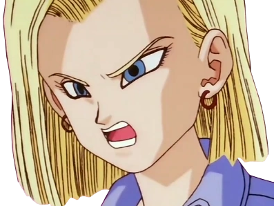 dragonball dbz c-18 c18 mecontent colere enerve rale fache tinnova