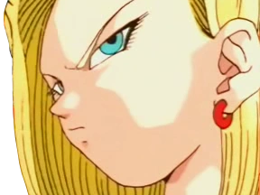 dragonball dbz c-18 c18 surveille doute sceptique regard desapprouve juge jugement serieux grave tinnova
