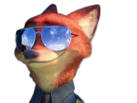 nick wilde zootopie zootopia police policier sourire content heureux fier lunettes noires sunglasses tinnova
