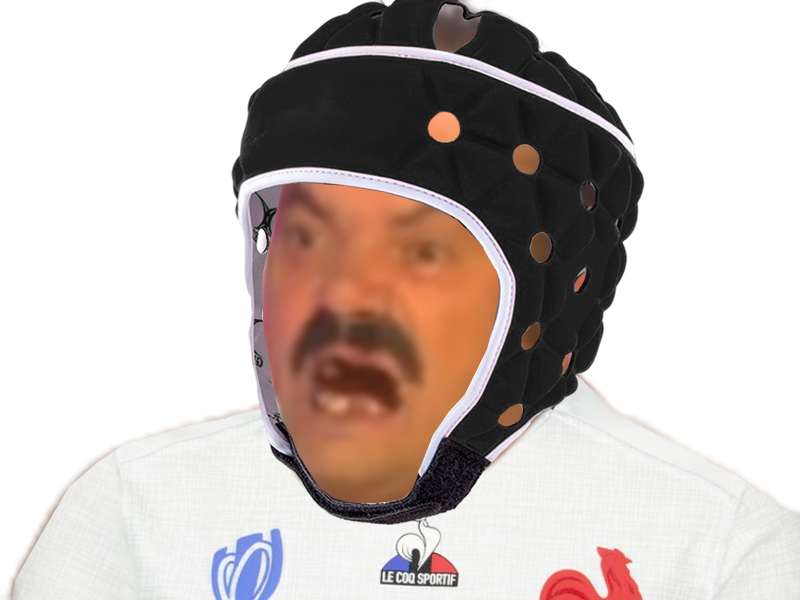 risitas colere enerve rage cdm 2023 coupe du monde rugby france xv blanc casque