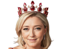marine-le-pen-lepen-queen-reine-france-presidente-2027-rn-couronne-ia-dessin-belle-zemmour