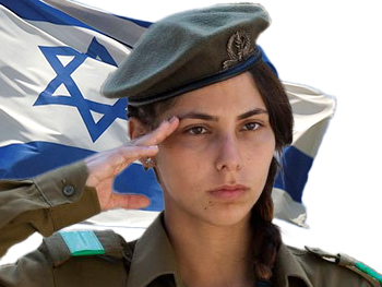 israel tsahal armee soldat militaire guerre palestine hamas gaza juif hebreu fille femme salut drapeau
