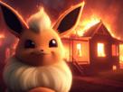pyroli-evoli-evolition-pokemon-incendie-maison-brule-fille-chaleur-sourire-canicule-feu-rigole-desastre-ia