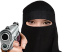 anya-taylor-joy-voile-burqa-burka-pistolet-flingue-menace-halloween-lfi-dhimmi-fronce-islam