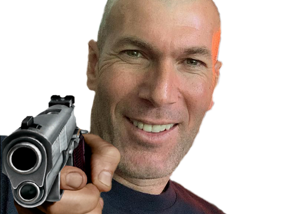 zz zinedine zidane benzemonstre gun pistolet arme foot