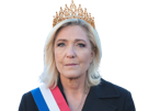 marine-le-pen-lepen-mlp-queen-reine-france-presidente-2027-rn-couronne-grave-serieuse-regard