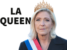 marine-le-pen-lepen-mlp-queen-reine-france-presidente-2027-rn-couronne-grave-serieuse-regard