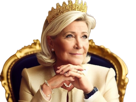 marine-le-pen-lepen-mlp-queen-reine-france-presidente-2027-rn-couronne-ia-elegance-trone