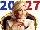 marine-le-pen-lepen-mlp-queen-reine-france-presidente-2027-rn-zemmour-macron-melenchon-trone