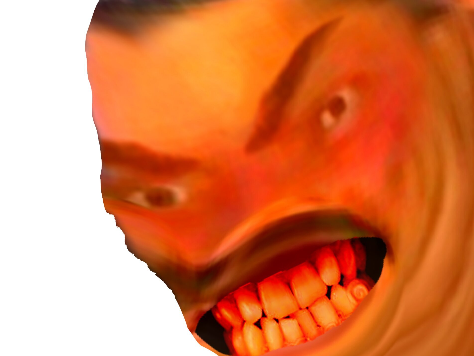 risitas cash enerve serre dents oranges trismus sourire colere