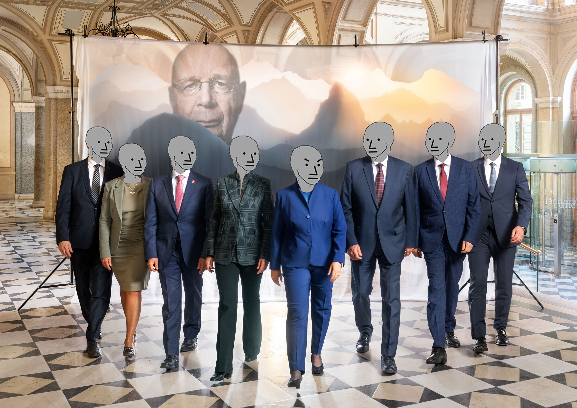 photo officielle conseil federal suisse 2024 bundesrat wojak pnj davos nwo schwab