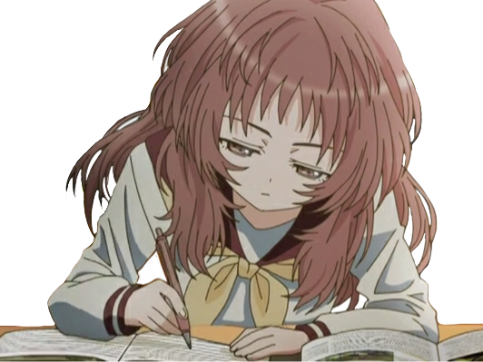 kj kikoojap anime manga mie ai glasses megane fille mignonne pense ecrit etudie ecole cahier