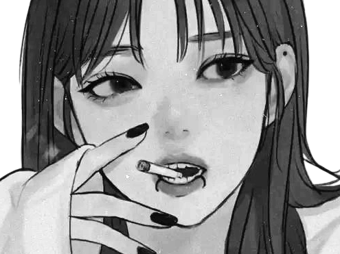 character clope smoke cigarette black white