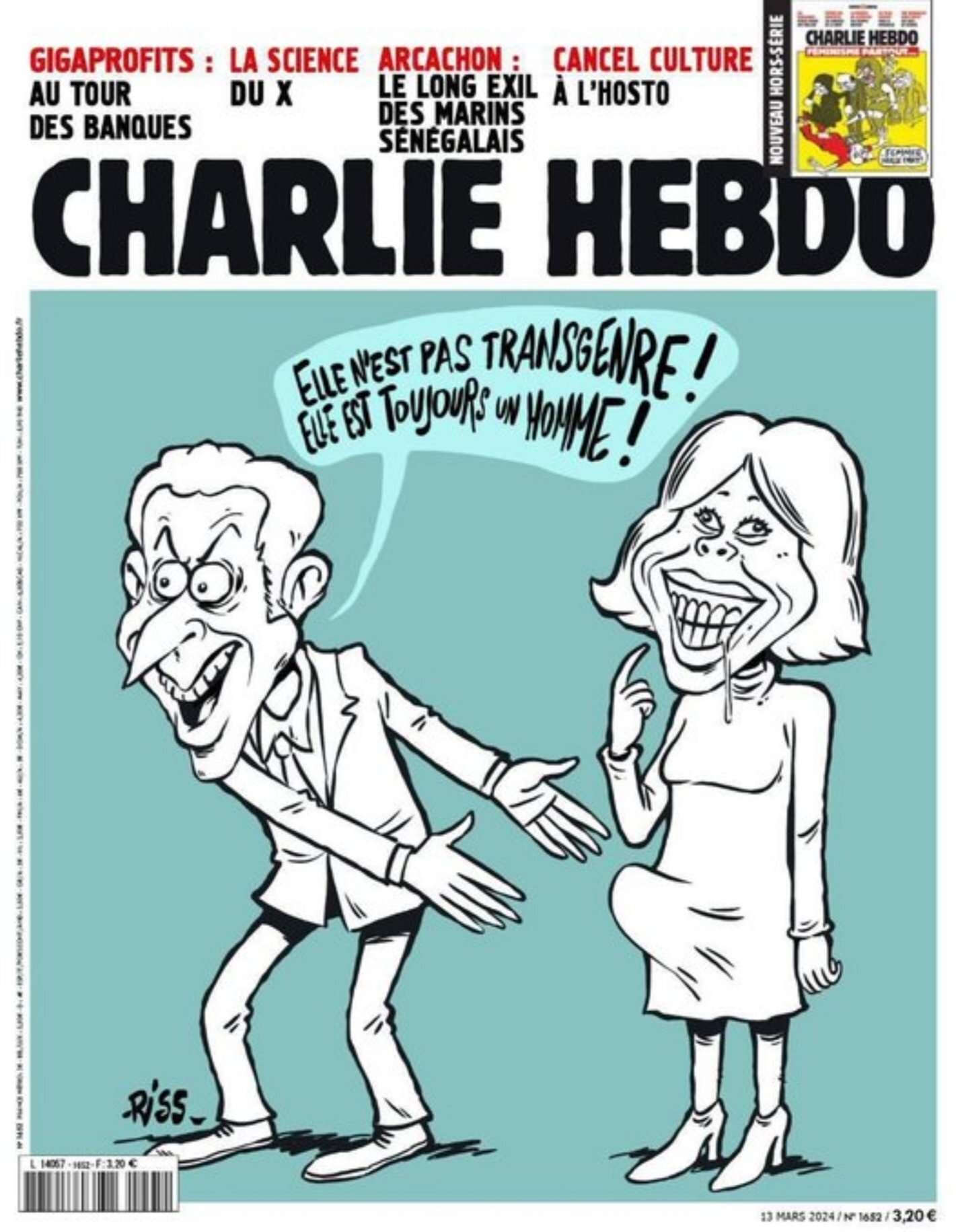 macron brigitte trans transgenre trap charlie hebdo couverture homme
