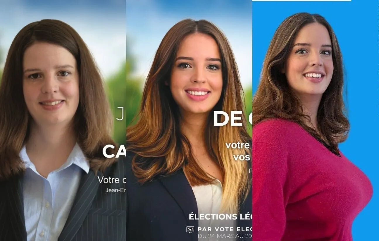 photoshop ia ai retouche election europeennes triche lrem macron femme meuf fille