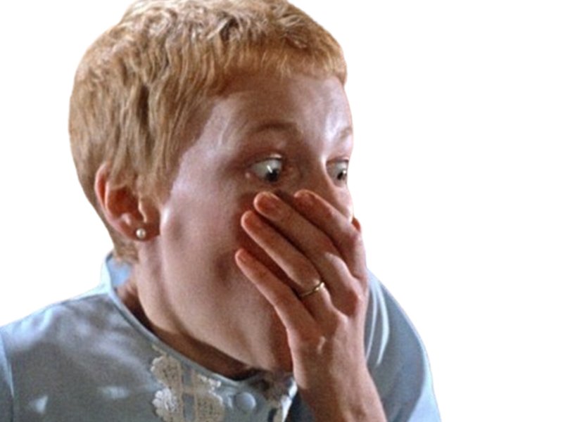 mia farrow rosemary baby cheveux court blonde actrice 60s effraye peur choque